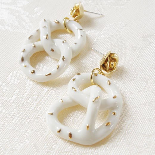 订购8周到｜POPORCELAIN-Rose And Salted-Pretzel 耳环［丹麦设计师］ 商品图1