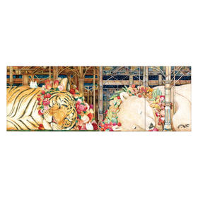 【折扣商品 不退不换】384片  月历拼图HR1005 棉花狮-晚安老虎,晚安北极熊