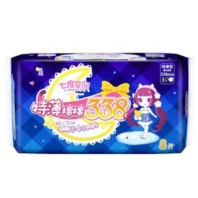 七度空间超柔纯棉夜用卫生巾420mm8片QSC6908