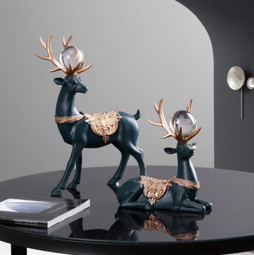 装饰品北欧式轻奢招财鹿摆件树脂客厅玄关办公室电视柜家居软装饰品