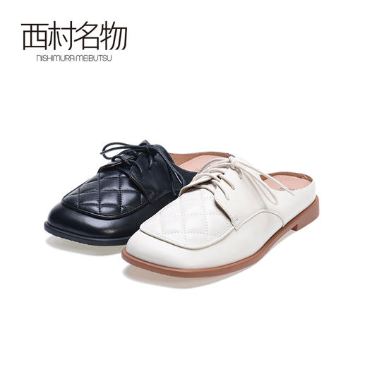 西村名物2020秋季新款时尚休闲简约平底方头乐福鞋X20CH30151 商品图0