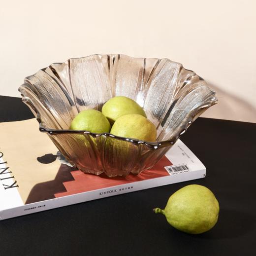 【果盘】*花瓣创意水晶果盘现代简约客厅家用茶几大号个性玻璃水果盘零食碟 商品图2