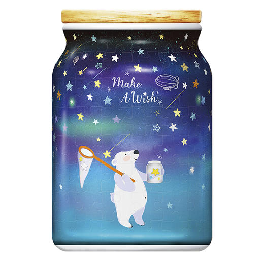 【折扣商品 不退不换】128片 收纳罐拼图 塑料拼图BA1001 星空许愿瓶-梦想实现喽 商品图0