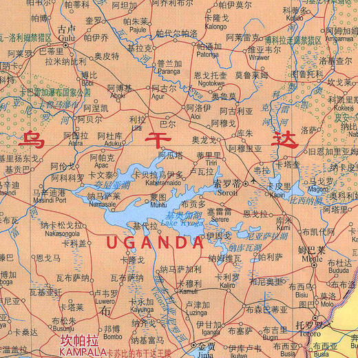 世界分国地图.肯尼亚 乌干达 商品图1