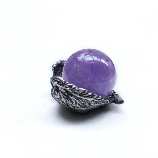 天然水晶球迷你手工银托 商品图1