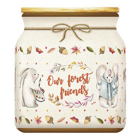 96片 收纳罐拼图 塑料拼图 BB1002 森林好朋友-兔子与松鼠