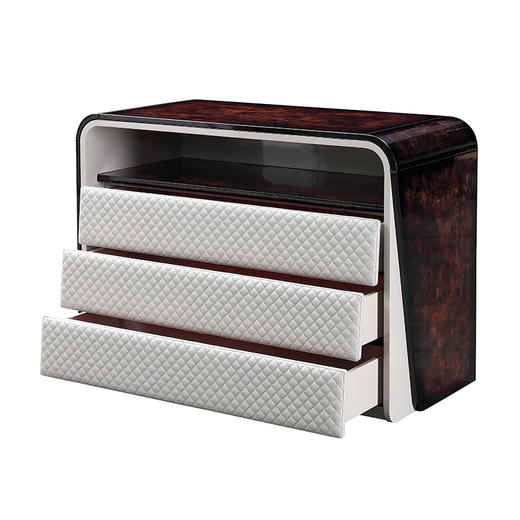 RW-ZD-《巴利》轻奢原木皮艺储物玄关柜 商品图2