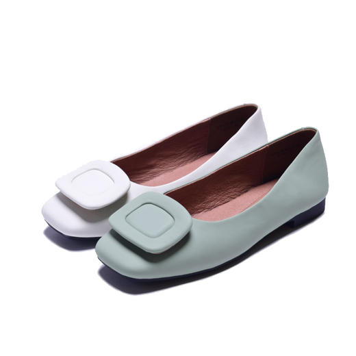 西村名物2020秋季新款复古优雅舒适净版方头芭蕾舞鞋X20CE30321 商品图0