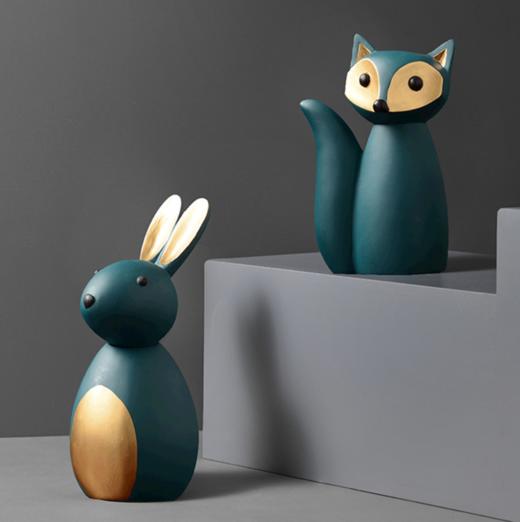 【装饰品】*北欧动物兔子小摆件树脂创意客厅样板房电视柜餐桌面家居软装饰品 商品图1