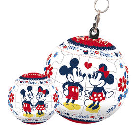 24片 钥匙扣拼图 塑料拼图A3268 米奇与朋友系列-米奇米妮的浪漫花园