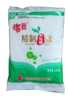 【9元10袋】海晶精致未加碘盐400克（0202351）
