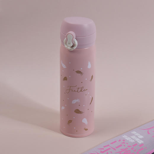 【500ml大容量】小清新ins文艺羽毛保温杯弹跳盖韩版男女学生水瓶网红304不锈钢保温杯JJ20918 商品图1