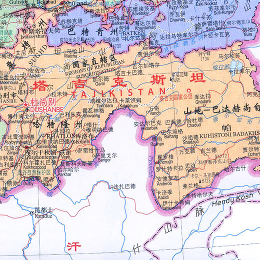 世界分国地图.哈萨克斯坦 乌兹别克斯坦 土库曼斯坦 吉尔吉斯斯坦 塔吉克斯坦 商品图1