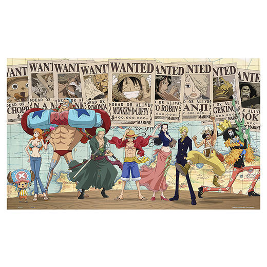 1000片 平面拼图 塑料拼图 H1832 ONE PIECE 世界與与通缉令 商品图0