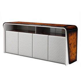 RW-ZD-《巴利》轻奢原木皮艺餐厅边柜