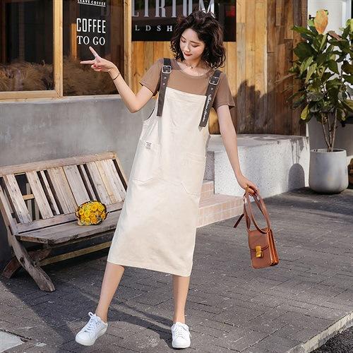 WZNH-HSYL1913时尚新款牛仔背带裙两件套减龄女套裙 商品图3