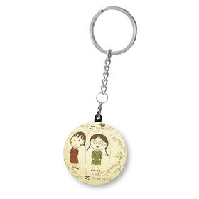 【折扣产品 不退换】24片 钥匙扣拼图 塑料拼图A3258 櫻桃小丸子-友谊万岁