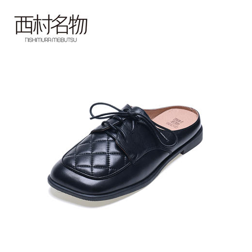 西村名物2020秋季新款时尚休闲简约平底方头乐福鞋X20CH30151 商品图3