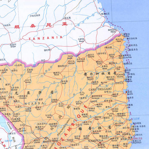 世界分国地图.莫桑比克 科摩罗 马达加斯加 塞舌尔 毛里求斯 商品图2