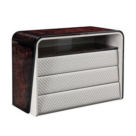 RW-ZD-《巴利》轻奢原木皮艺储物玄关柜