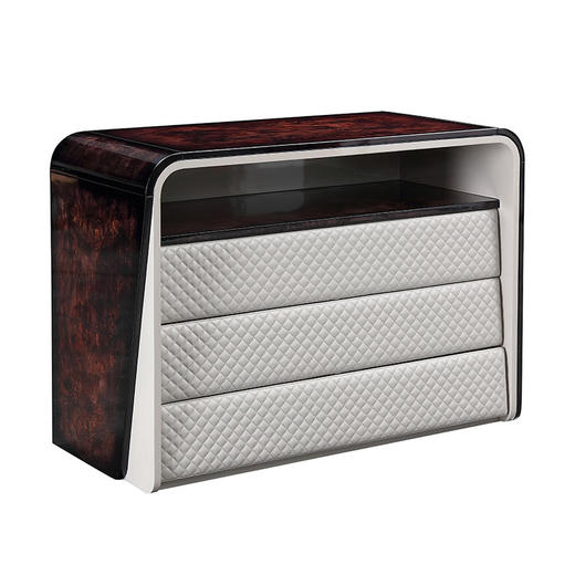 RW-ZD-《巴利》轻奢原木皮艺储物玄关柜 商品图0