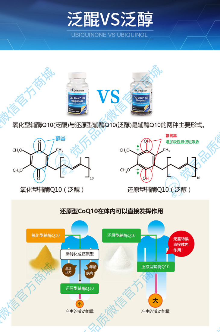 泛醇/还原型辅酶q10 6瓶 家庭装