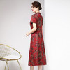 B-6455新款气质大码绣花中长款显瘦过膝连衣裙 商品缩略图4