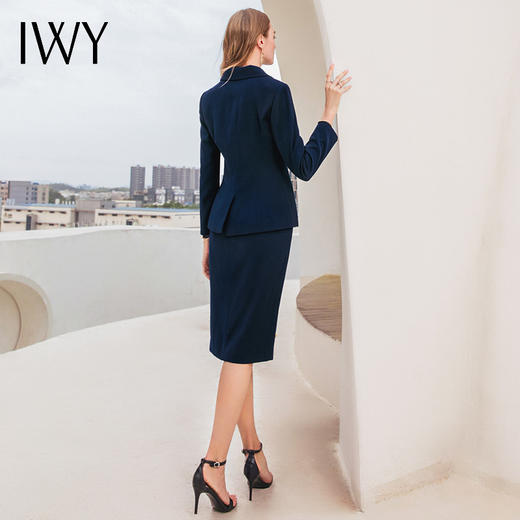 IWY/藏青色长袖西装套裙CS10313 商品图3