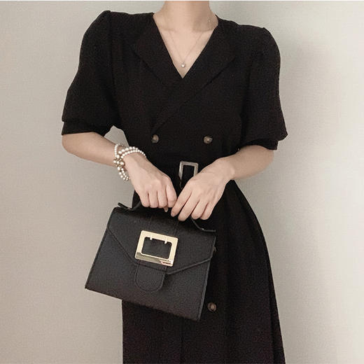 Puff sleeve jacket belt long shirt dress泡泡袖长衬衫裙忌平庸JPY带授权招加盟代理 商品图0