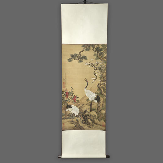 《松梅双鹤图》 清 沈铨 172cm×51.5cm 商品图5