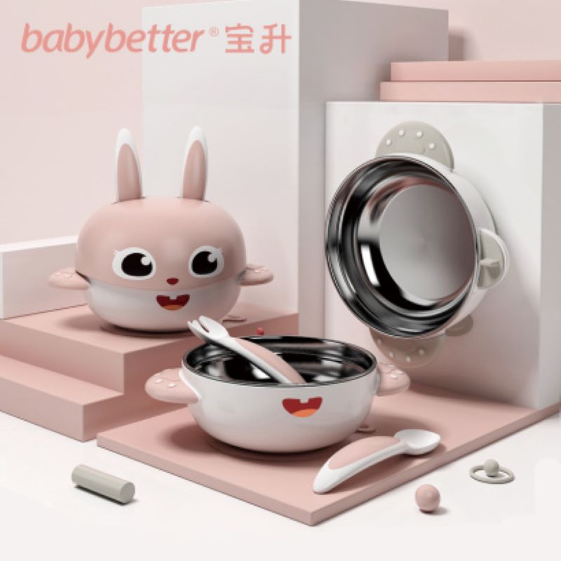 宝升/Babybetter不锈钢注水保温专利吸盘辅食碗套装JPY带授权招加盟代理