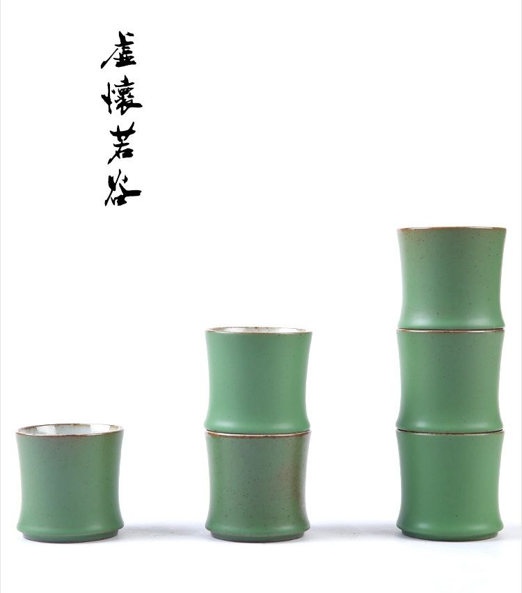 「蓝蜜蜂·茶器」粗陶素釉竹节杯