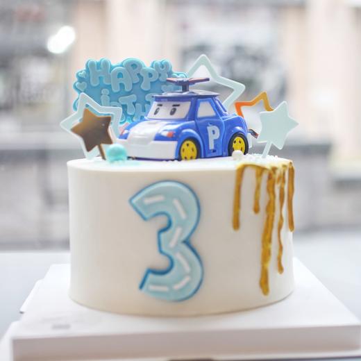 珀利警车(戚风生日蛋糕)(预定当天订单,请尽快联系我们)(购买最高可获