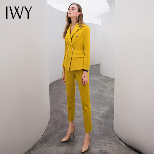 IWY/黄色长袖西服长裤套装 CP10324 商品图5