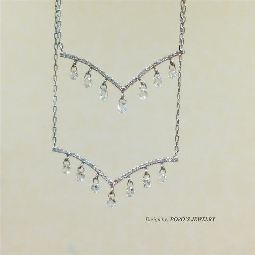 【每日特选】Pt900铂金钻石吊胆锁骨链(预约看货) 商品图7