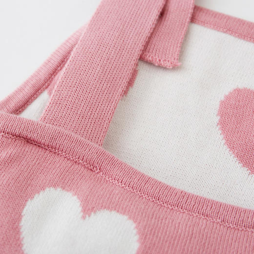 【100选10】哈米尼Hamini/爬服 女宝宝满印爱心提花全棉背带裙哈衣hcgx807 商品图10