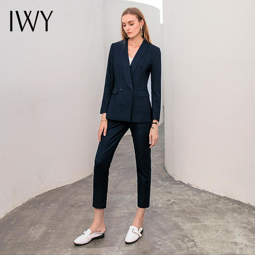 IWY/藏青色长袖西服长裤套装CP10316 商品图1