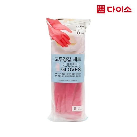 橡胶手套中号6双-1018329 大创洗衣服刷碗 Daiso Rubber glovesJPY带授权招加盟代理 商品图0
