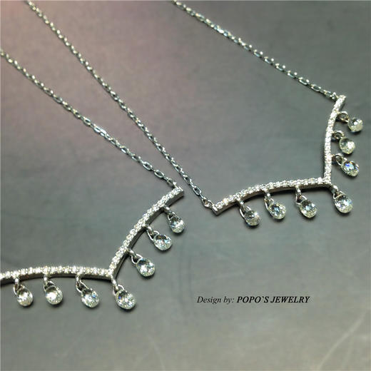 【每日特选】Pt900铂金钻石吊胆锁骨链(预约看货) 商品图2