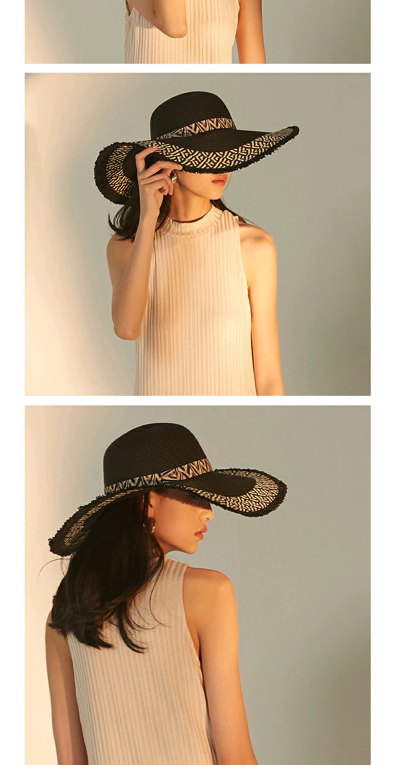 va博物馆格雷戈里摩登时代时尚都市大檐草帽女黑色