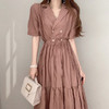 Loose V-neck puff sleeve shirt dress宽松V领泡泡袖衬衫裙JPY带授权招加盟代理 商品缩略图2