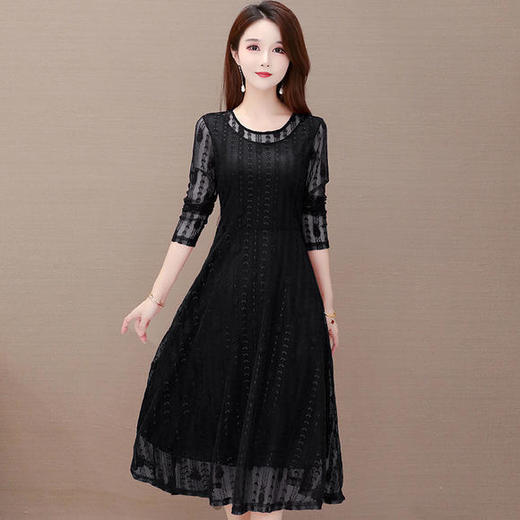 YWE-TYH20F07新品气质减龄蕾丝大码连衣裙 商品图1