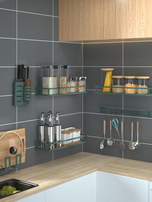 摩登主妇厨房置物架免打孔壁挂式家用调味料用品大全刀架挂架收纳 商品图1