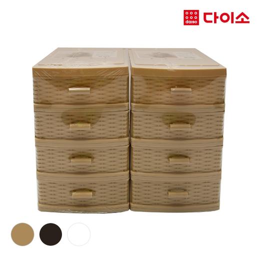 [Daiso]Ratan 4 Drawer Cabinet (Small)-1009438 4段收纳盒JPY带授权招加盟代理 商品图0