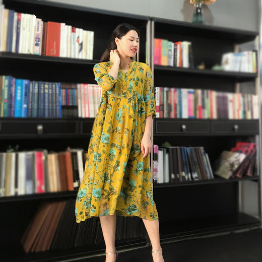 3S5719--硫磺黄连衣裙--《文艺复兴—丝丝凉夏》 商品图2