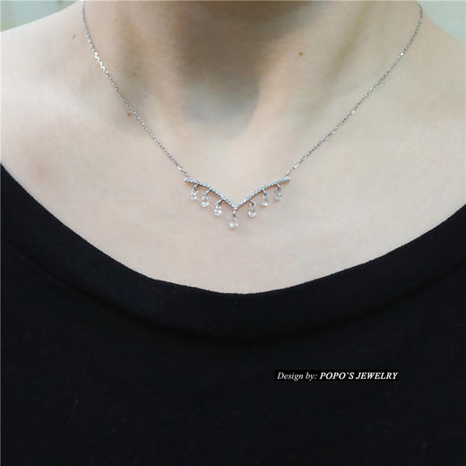 【每日特选】Pt900铂金钻石吊胆锁骨链(预约看货) 商品图1