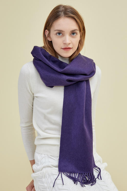 水波纹羊绒长围巾 SJF18P700N 商品图4