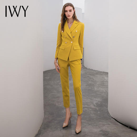 IWY/黄色长袖西服长裤套装 CP10324 商品图3