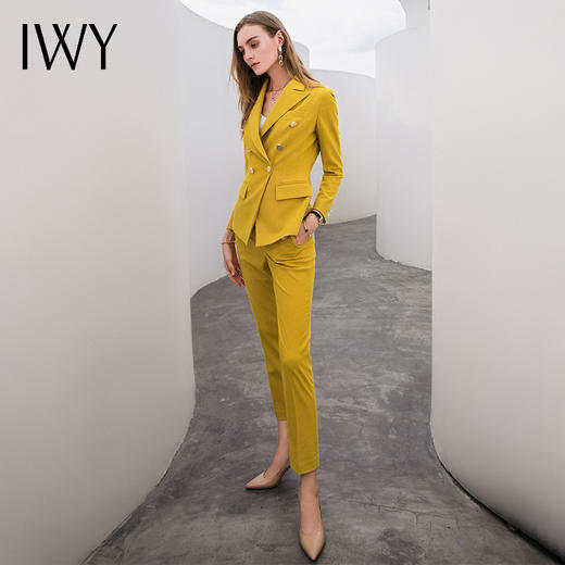 IWY/黄色长袖西服长裤套装 CP10324 商品图2