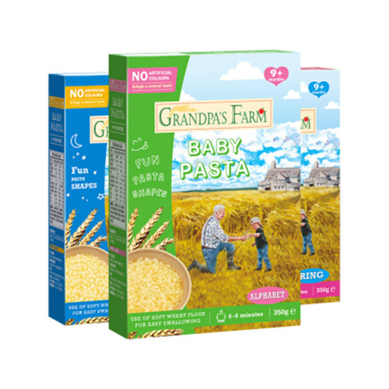 品牌直供】爷爷的农场宝宝面条婴儿辅食儿童颗粒面婴幼无添加无盐碎碎面350gJPY带授权招加盟代理